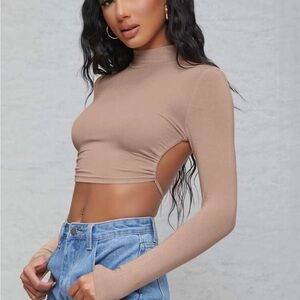 SHEIN Open Back Crop Top